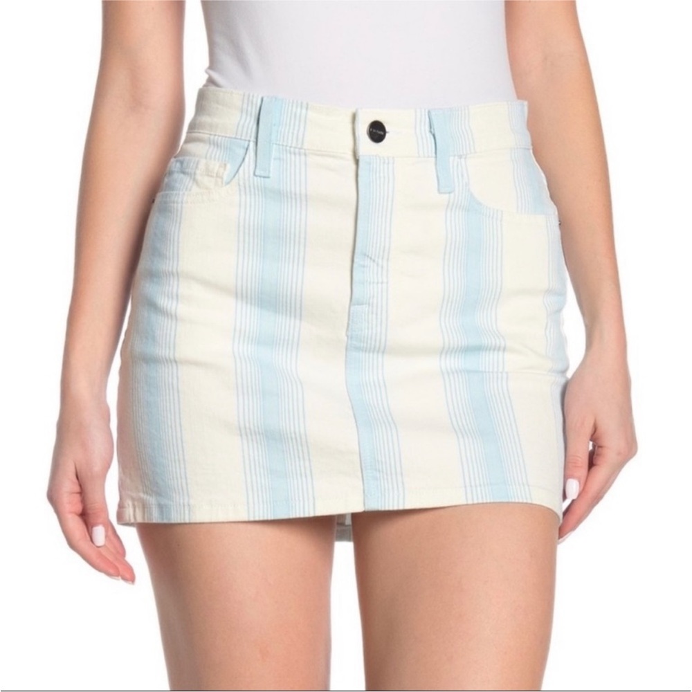 NEW Frame Le Mini Skirt in Ombre Stripe Blue White - 25